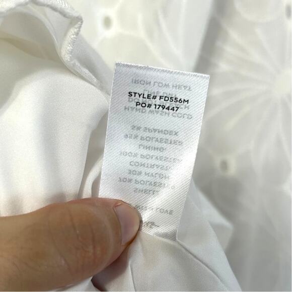 Lulus Simple Sweetheart Eyelet Balloon Sleeve Mini Dress NWT Women's Sz S White - Picture 5 of 6